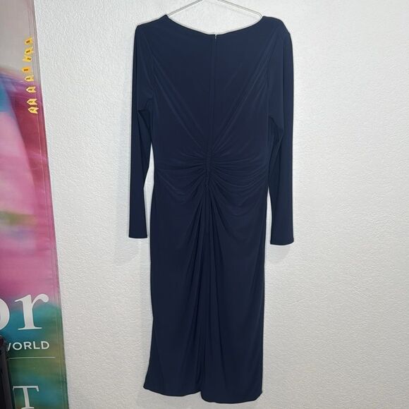New La Femme 29812 Navy Mother of the Bride Midi Dress Size 10 - Picture 7 of 13